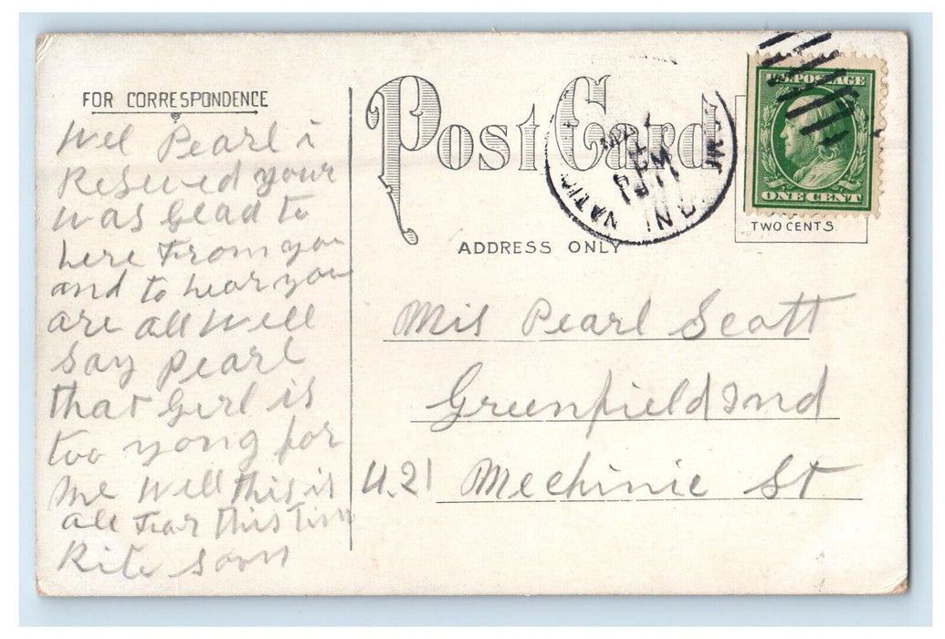 c1910 Scene in Matter Park, Marion Indiana IN Antique Posted Postcard