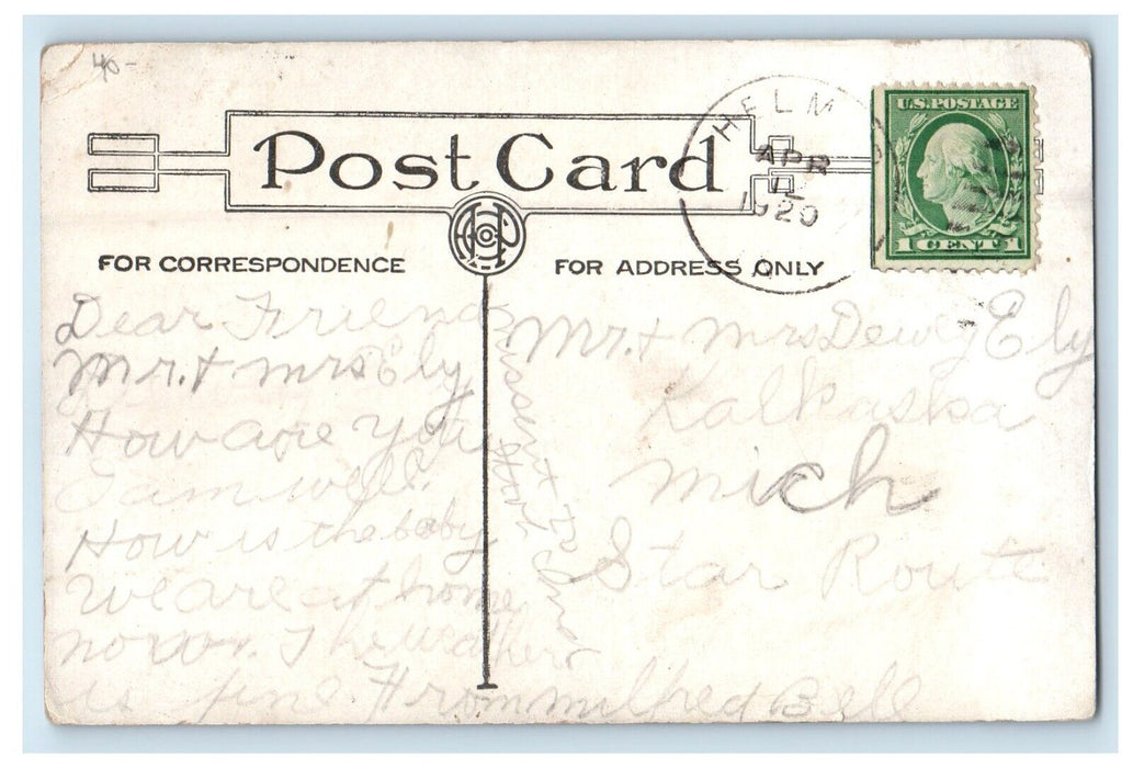 1920 Union Station Wagon Cars Kendallville Indiana IN Posted Vintage Postcard