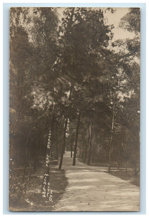 View Of Lovers Lake Michigan City Indiana IN RPPC Photo Vintage Postcard