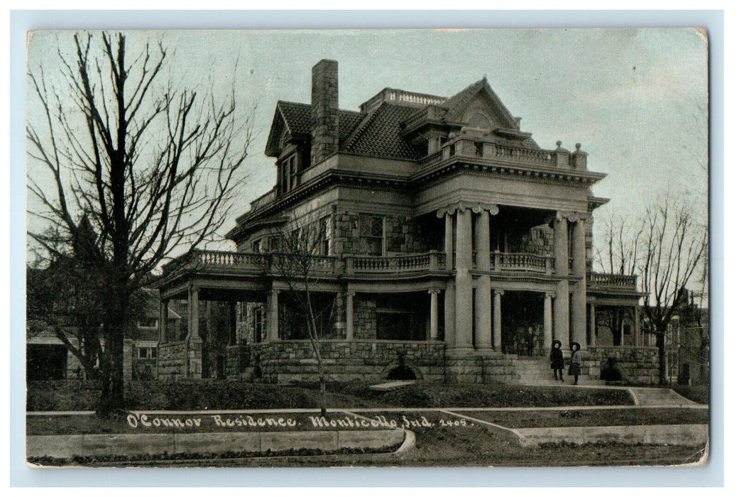 1909 O'Connor Residence Monticello Indiana IN Antique Posted Postcard