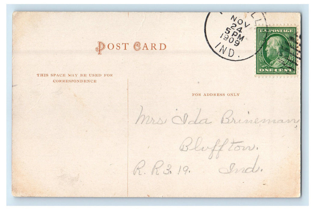 1909 O'Connor Residence Monticello Indiana IN Antique Posted Postcard