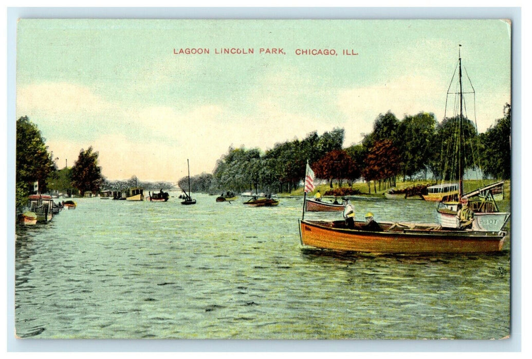c1910's Lagoon Lincoln Park Chicago Illinois IL Unposted Antique Postcard