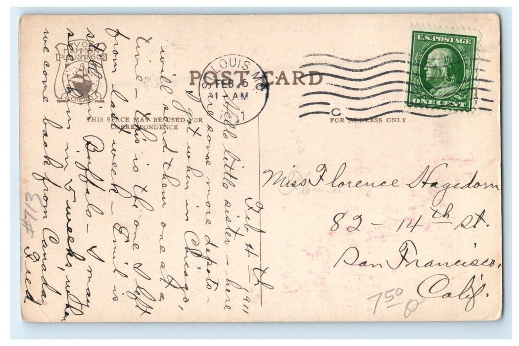 1911 Union Station Canal And Adams Stations Chicago Illinois IL Antique Postcard