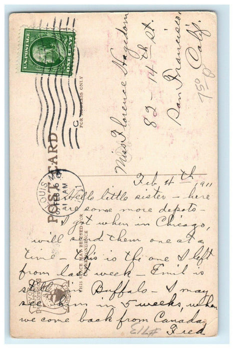 1911 Union Station Canal And Adams Stations Chicago Illinois IL Antique Postcard