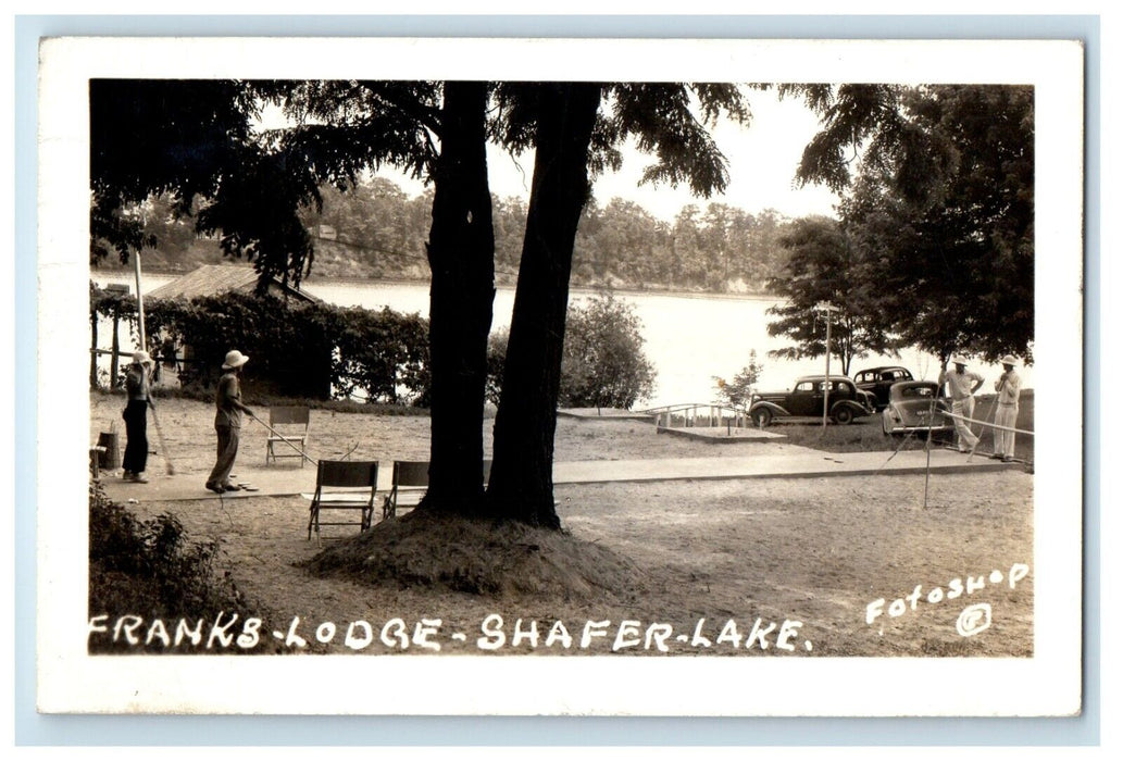 1942 Franks Lodge Shafer Lake Indiana IN RPPC Photo Posted Vintage Postcard