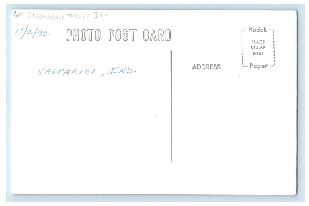 1972 Strongbow Turkey Inn Valparaiso Indiana IN RPPC Photo Vintage Postcard