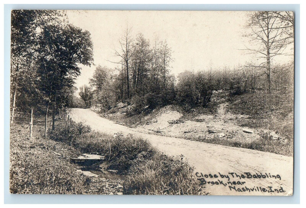 Close By The Bobbling Brook Near Nashville Indiana IN RPPC Photo Postcard