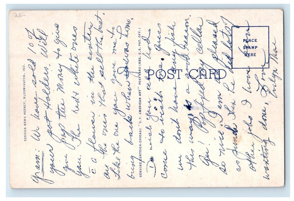 c1930's Memorial Stadium Indiana University Bloomington Indiana IN Postcard