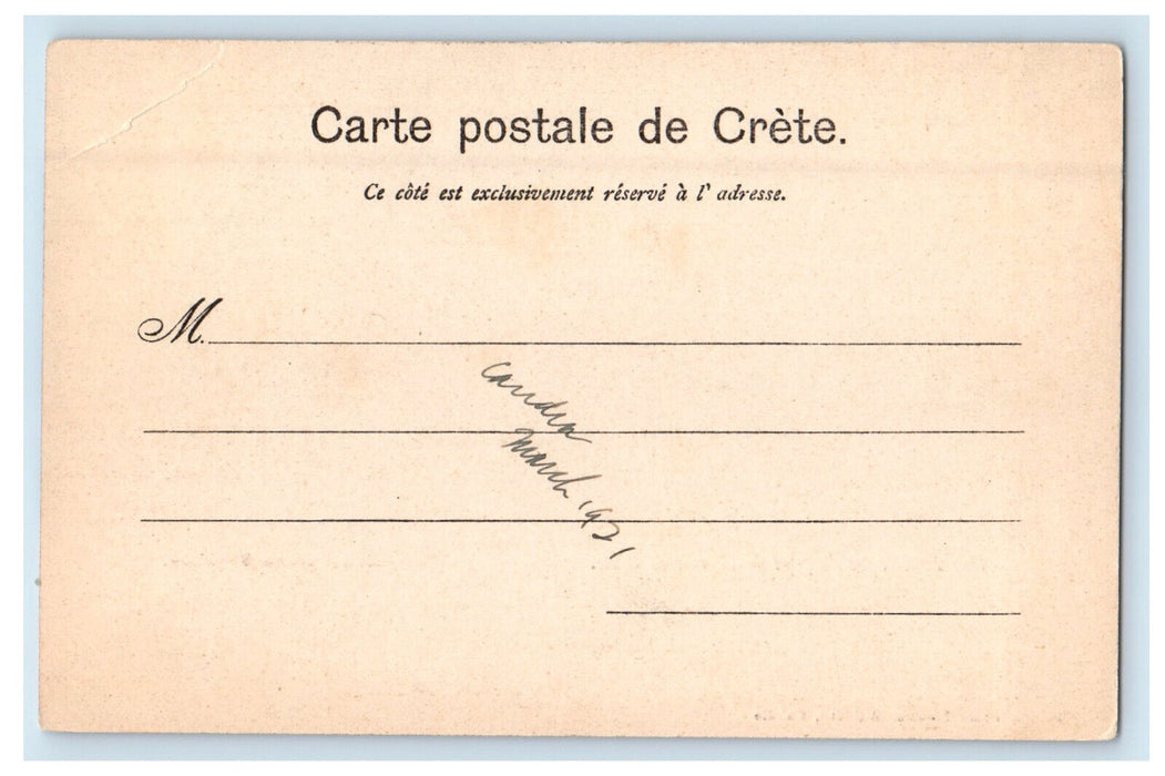 c1910 Vue Exterieure Du Port De Candie De Crete Greece Unposted Antique Postcard