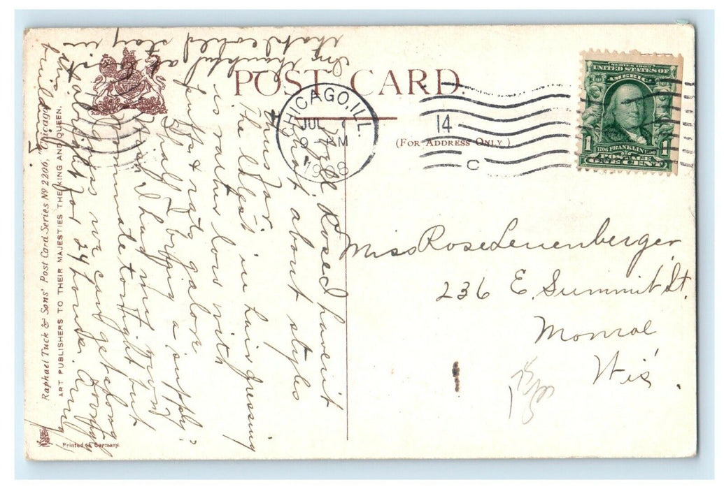 1908 Chicago Illinois IL, Auditorium And Annex Building Tuck's Postcard