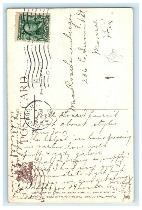 1908 Chicago Illinois IL, Auditorium And Annex Building Tuck's Postcard