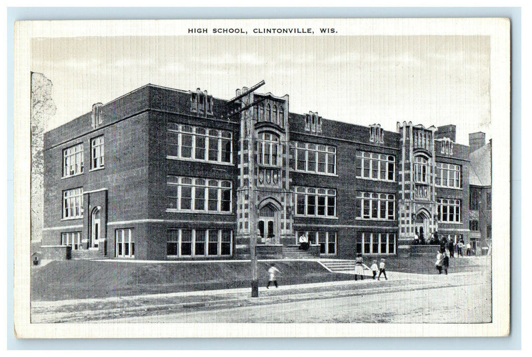 1949 High School, Clintonville Wisconsin WI Posted Vintage Postcard