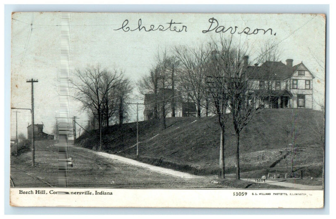 1911 Beech Hill Houses Scene Nersville Indiana IN Posted Antique Postcard