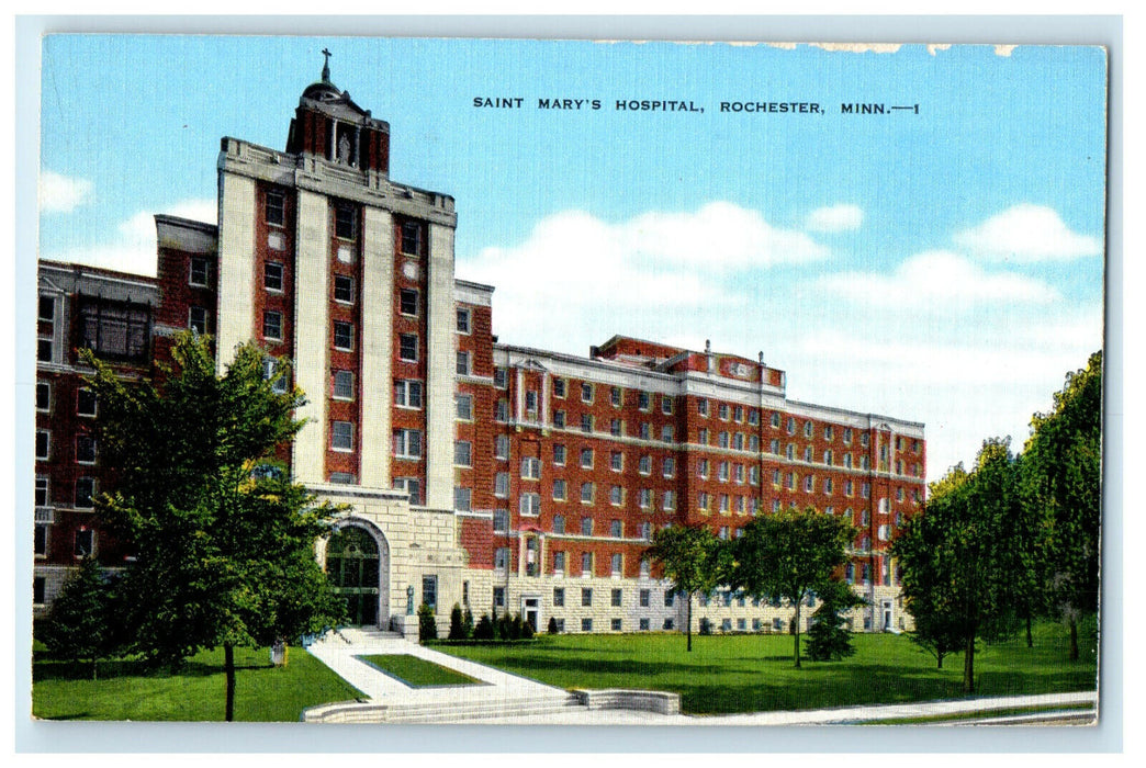 c1940s Saint Mary's Hospital Rochester Minnesota MN Unposted Postcard