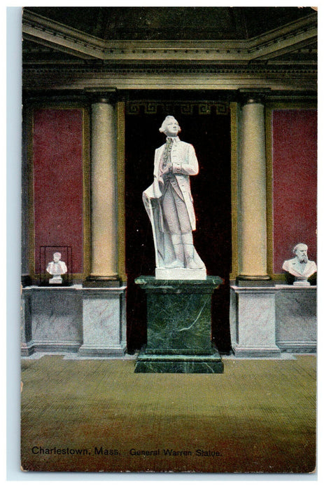 c1910s General Warren Statue Charlestown Massachusetts MA Antique Postcard