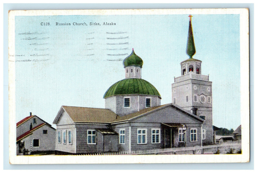 1951 St. Michaels Cathedral, Russian Church, Sitka Alaska AK Postcard