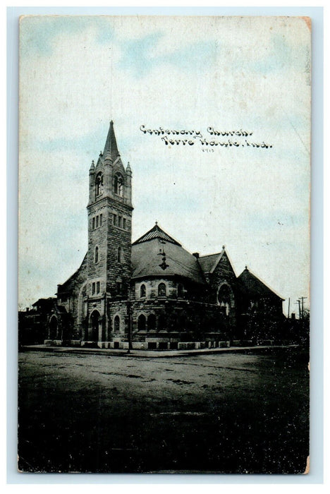 1911 View Of Centenary Church Terre Haute Indiana IN Posted Antique Postcard