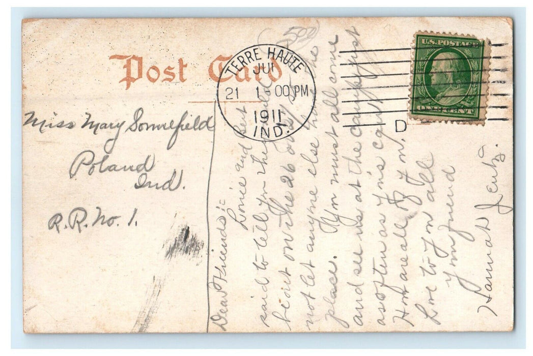 1911 View Of Centenary Church Terre Haute Indiana IN Posted Antique Postcard