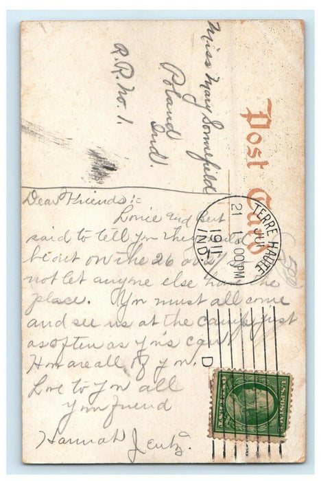 1911 View Of Centenary Church Terre Haute Indiana IN Posted Antique Postcard