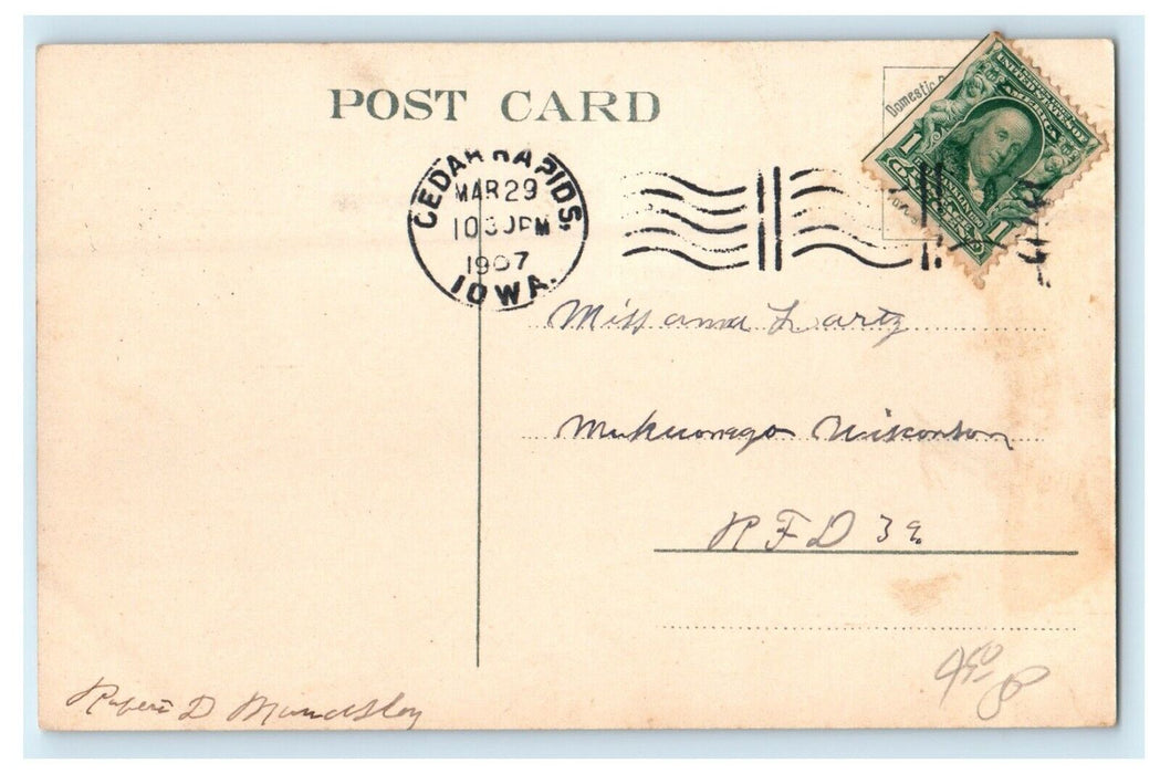 1907 American Cereal Company's Plant Cedar Rapids Iowa IA Antique Postcard