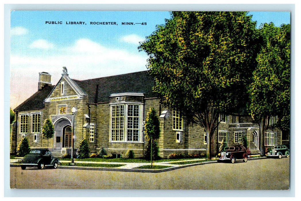 c1940s Public Library, Rochester Minnesota MN Unposted Postcard