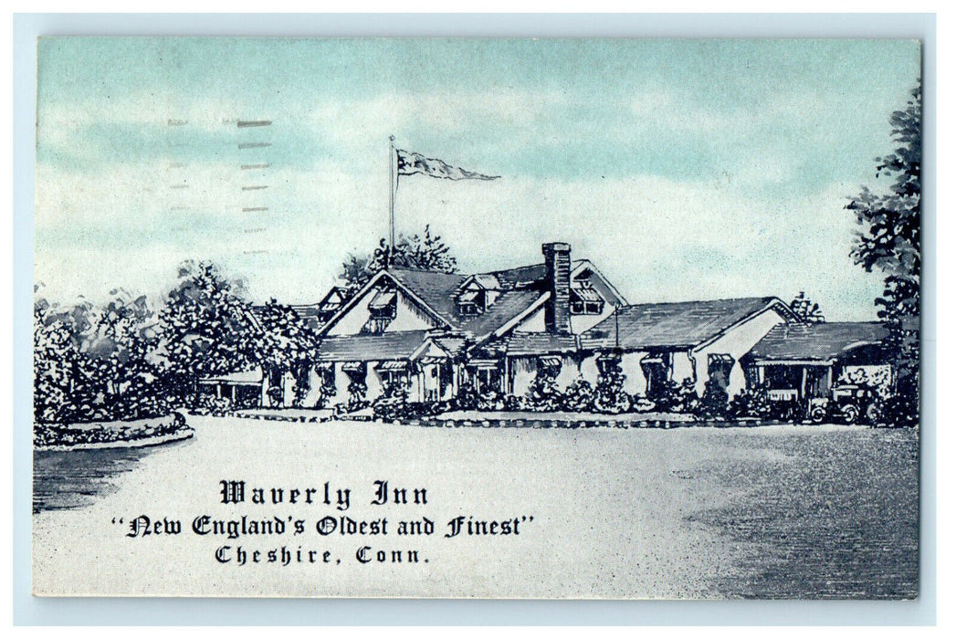 1949 Waverly Inn New England's Oldest & Finest Cheshire CT Cancel Postcard