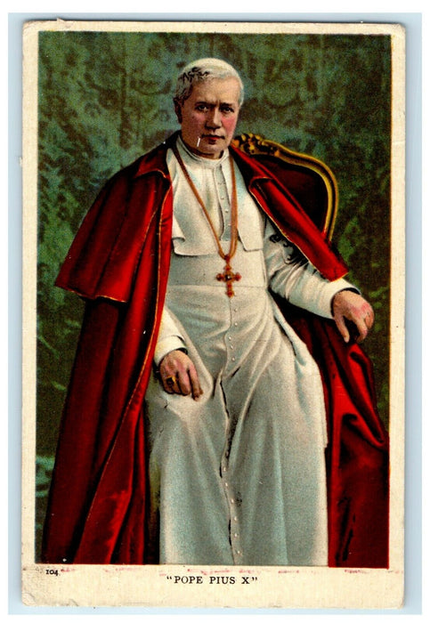 1909 Pope Pius X Head Of Catholic Church Egg Harbor Wisconsin WI Postcard