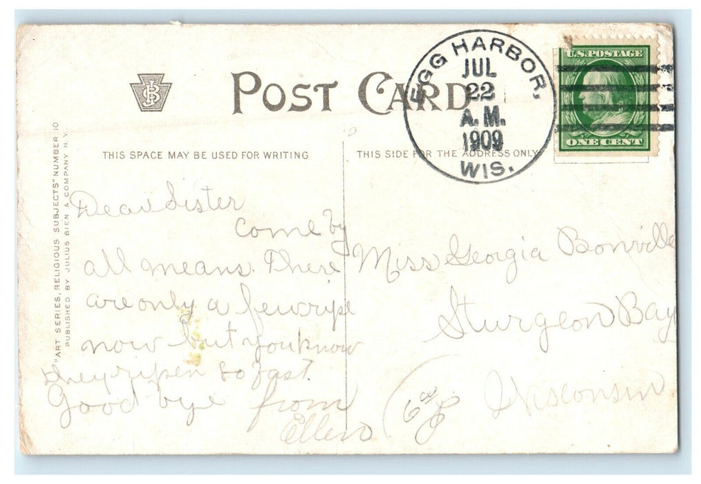 1909 Pope Pius X Head Of Catholic Church Egg Harbor Wisconsin WI Postcard