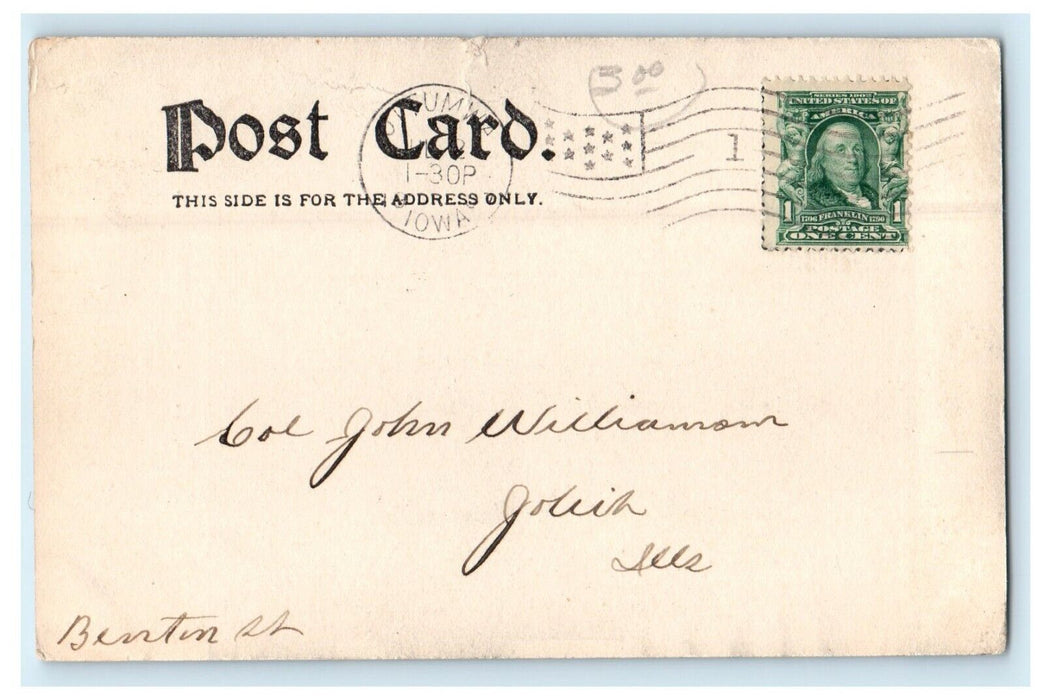 1907 Y. M. C. A Building Street View Ottumwa Iowa IA Posted Antique Postcard