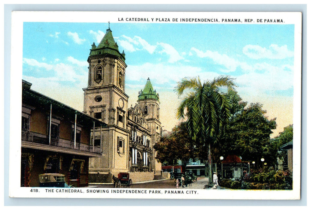 c1920s The Cathedral Showing Independence Park Panama City Unposted Postcard