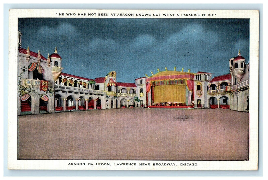 1941 Aragon Ballroom Lawrence Near Broadway Chicago Illinois IL Vintage Postcard