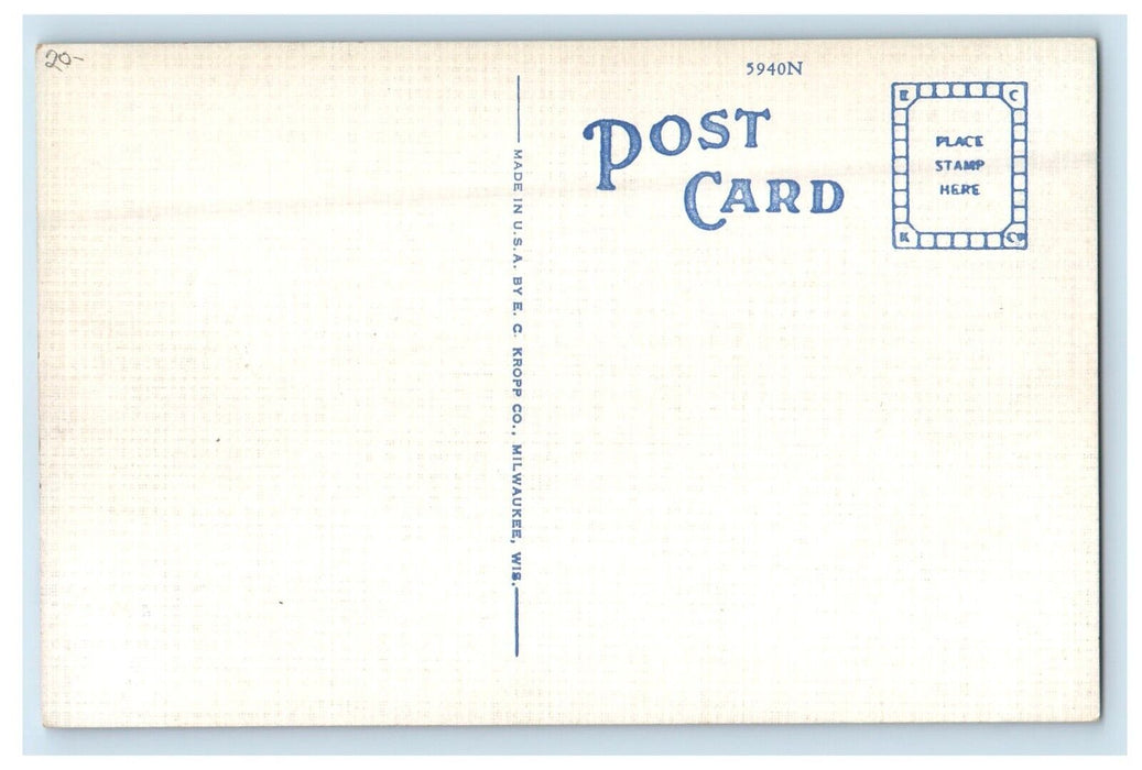 c1930's Hotel La Fontaine Building Huntington Indiana IN Vintage Postcard