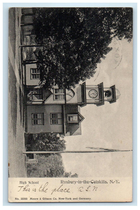 1907 High School, Roxbury-In-The-Catskills New York NY Oneonta NY Postcard