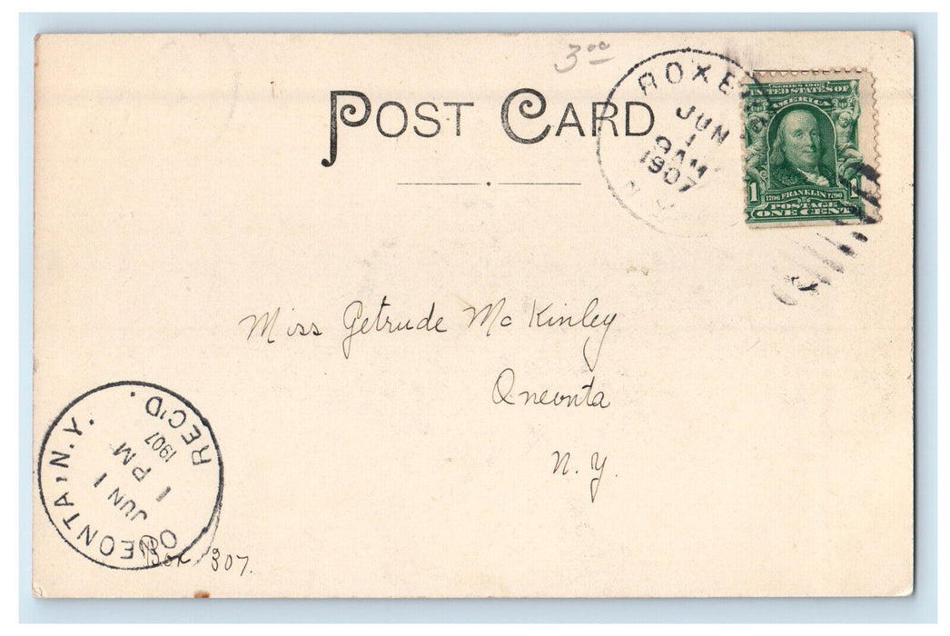 1907 High School, Roxbury-In-The-Catskills New York NY Oneonta NY Postcard