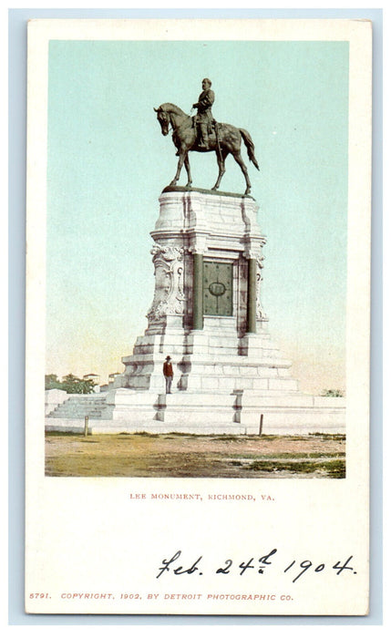 1904 Lee Monument, Richmond Virginia VA Unposted Antique PMC Postcard