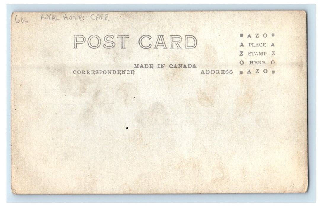 c1930's Royal Hotel Cafe Main West Woodstock Ontario Canada RPPC Photo Postcard