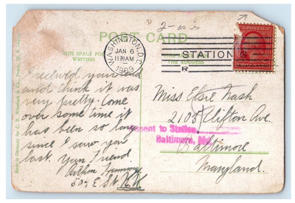 1909 The Capitol Washington DC William McKinley Antique Posted Postcard