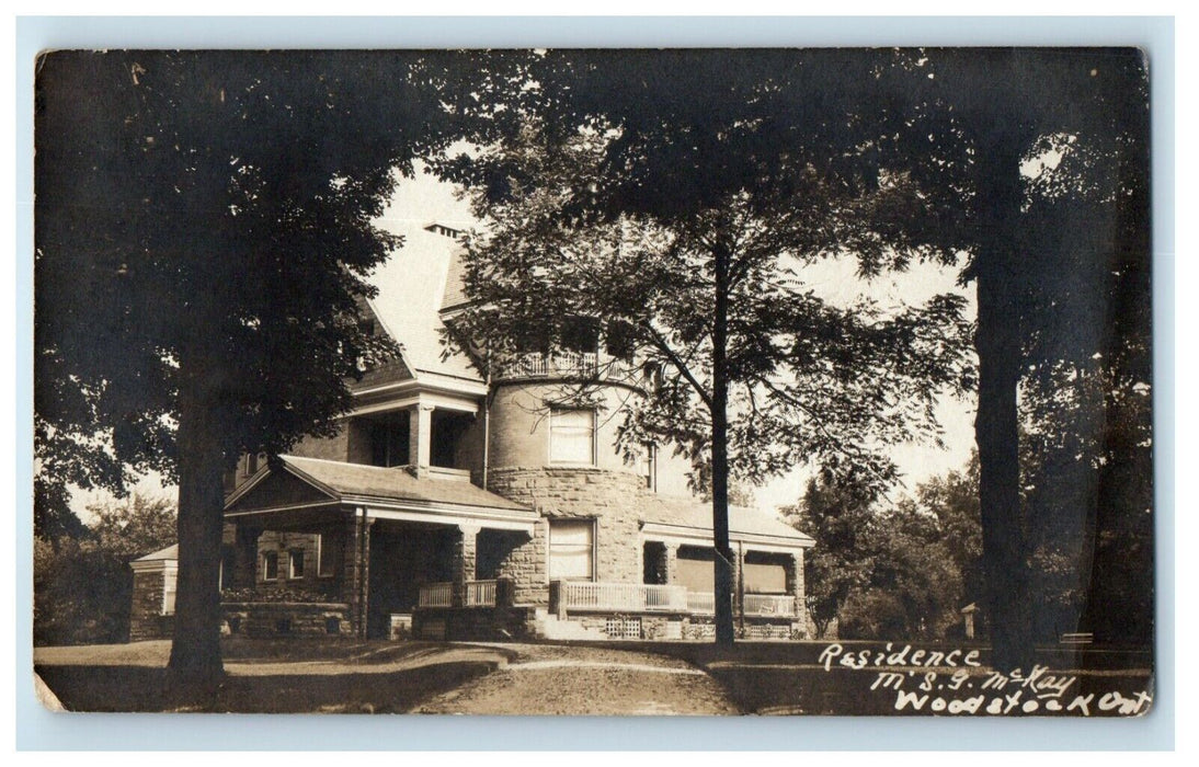 c1930's Residence Of M.S,G Mckay Woodstock Ontario Canada RPPC Photo Postcard