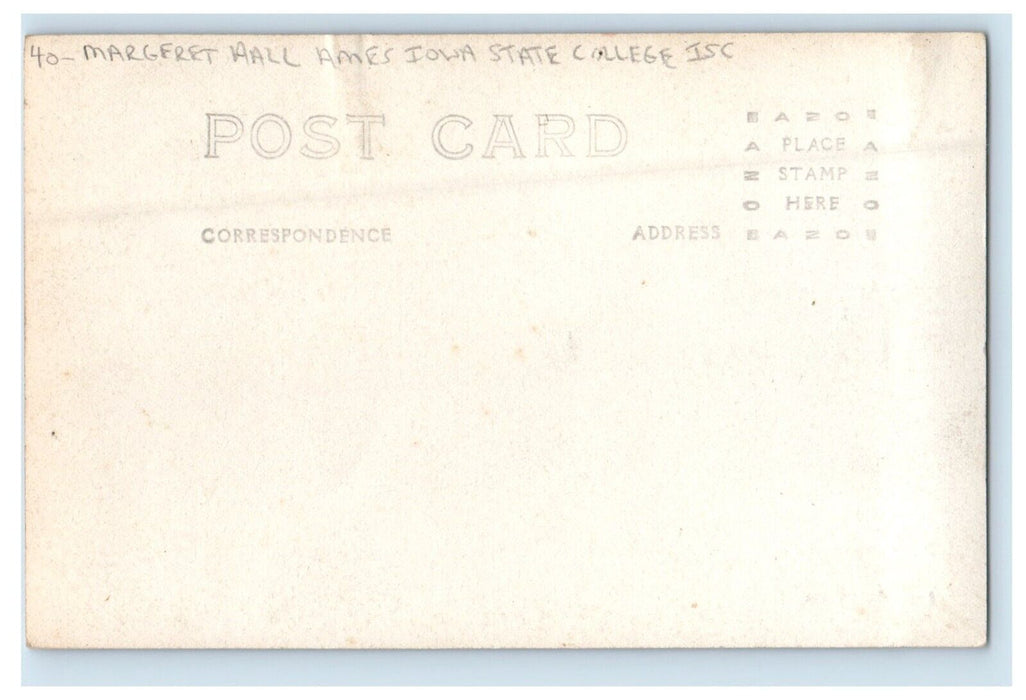 c1920's Margeret Hall Ames Iowa State College ISC RPPC Photo Vintage Postcard