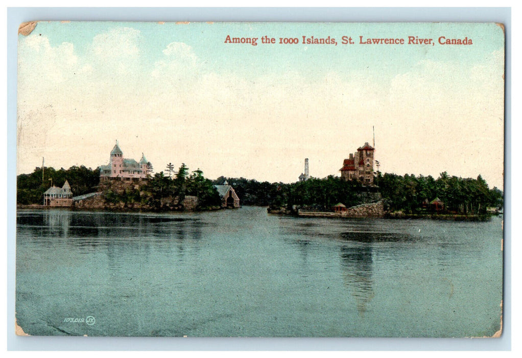 c1910 Among The 1000 Islands St. Lawrence River Canada Posted Postcard