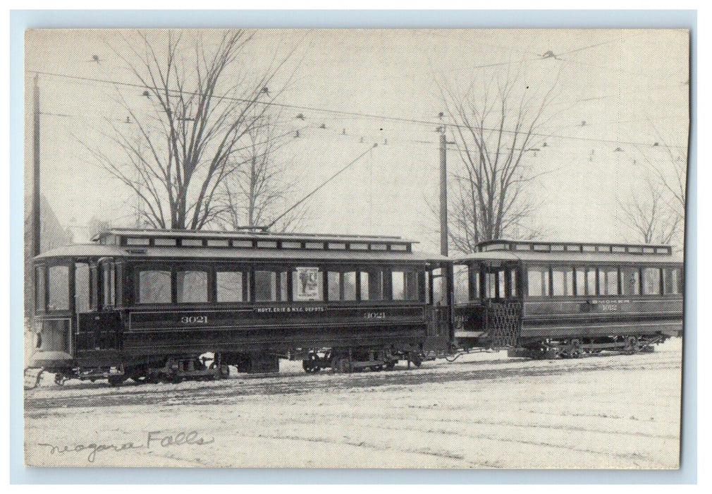 I.R.C No. 3021 Trailer No. Kuhlman Trolley Niagara Falls Round Trip Postcard