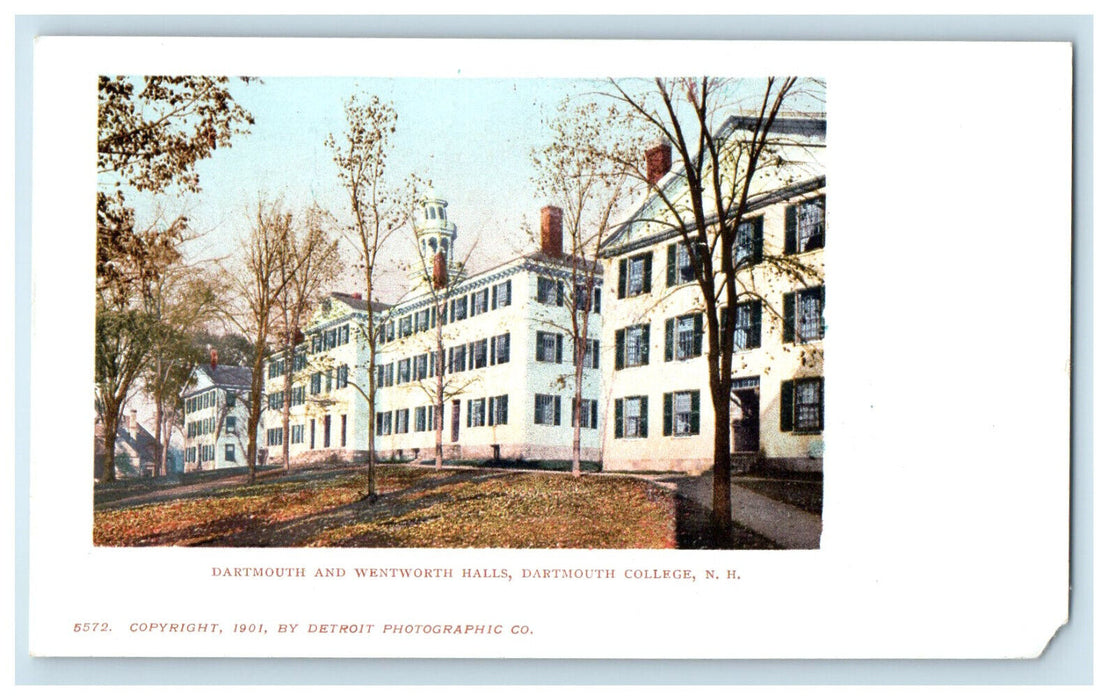 c1900s Dartmouth and Wentworth Halls, Dartmouth College NH PMC Postcard