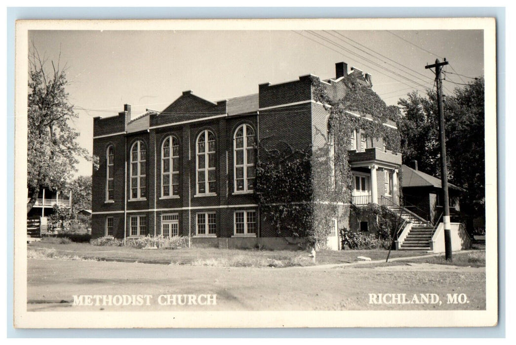 c1940's Methodist Church Richmond Missouri MO RPPC Photo Vintage Postcard