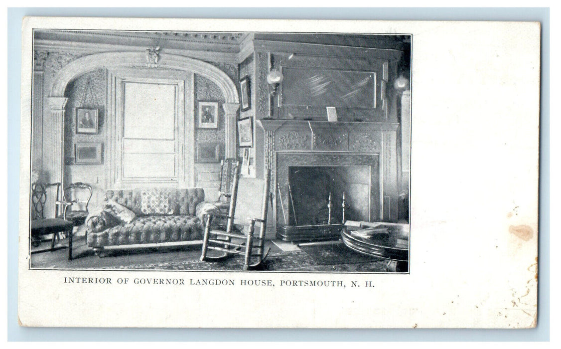 c1900s Interior of Governor Langdon House Portsmouth NH PMC Unposted Postcard