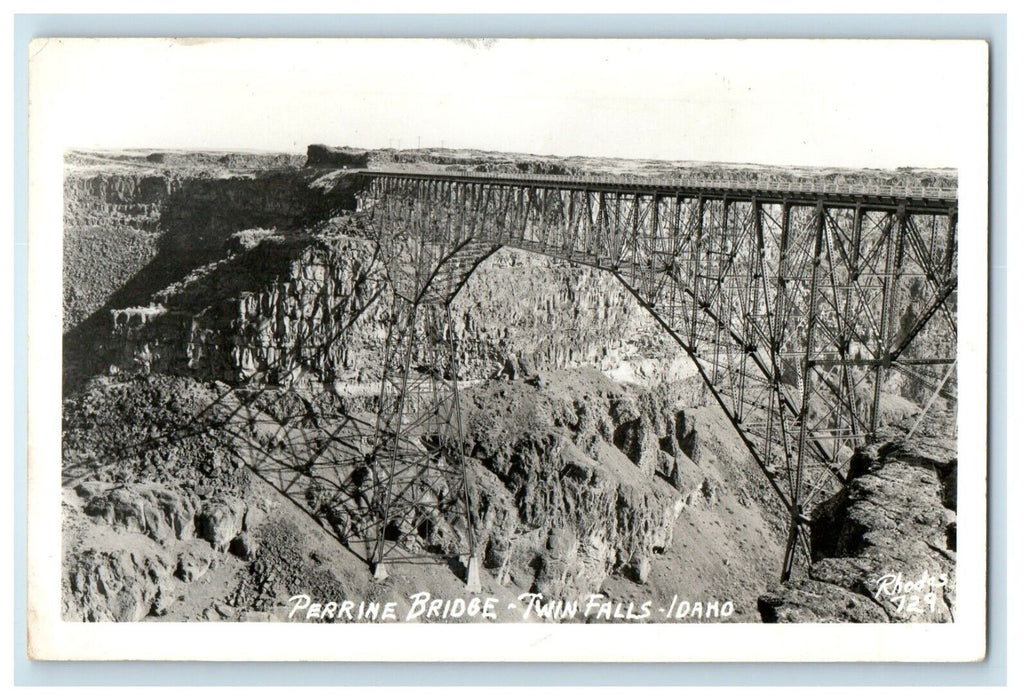 c1950's Perrine Bridge Twin Falls Idaho ID RPPC Photo Unposted Vintage Postcard