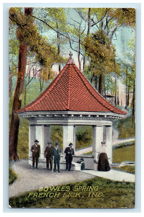 c1910 Bowles Spring French Lick Indiana IN Antique Unposted Postcard