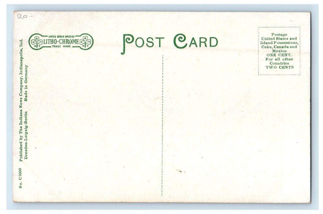 c1910's Business Portion N. Jefferson Street Huntington Indiana IN Postcard