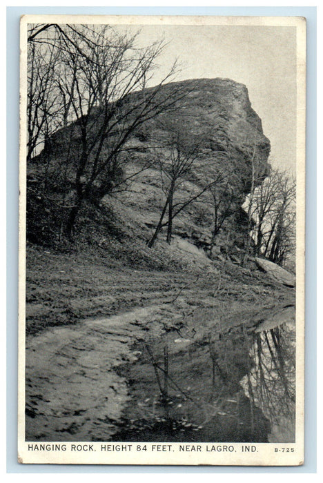 c1910 Hanging Rock Height 84 Feet Near Lagro Indiana IN Gloss Tone Postcard