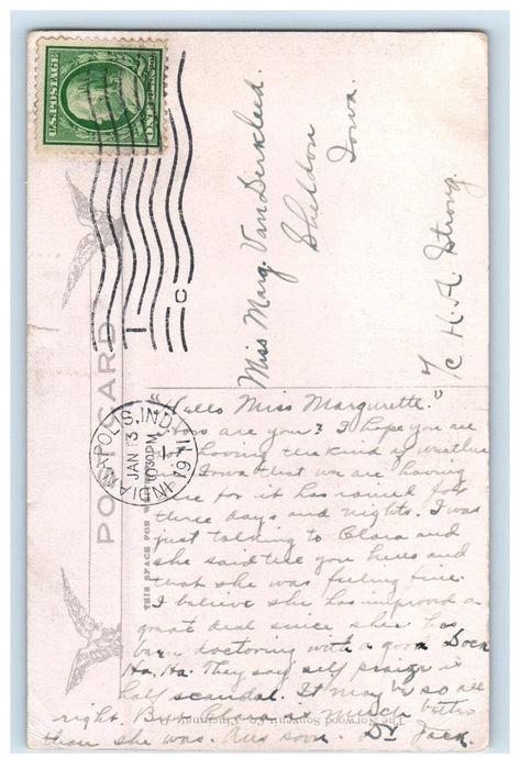 1911 I.O.O.F Building Indianapolis Indiana IN Posted Antique Postcard