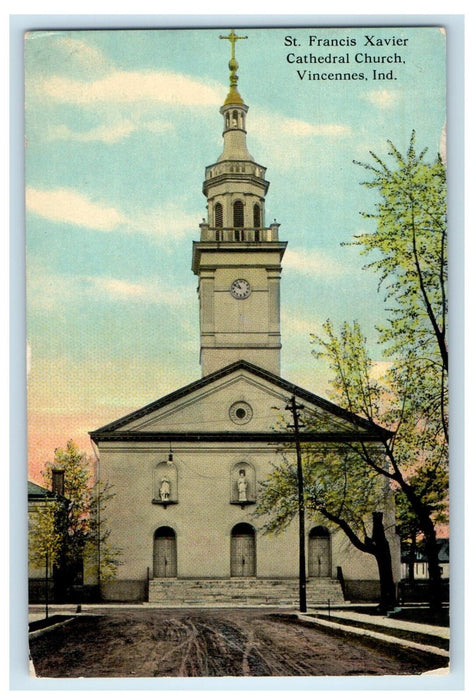 c1910's St. Francis Xavier Cathedral Church Vincennes Indiana IN Postcard